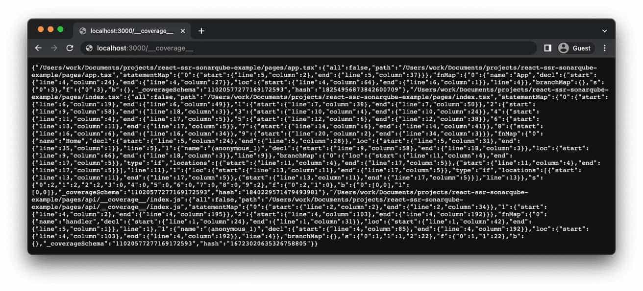 Instrumented data from the server's endpoint